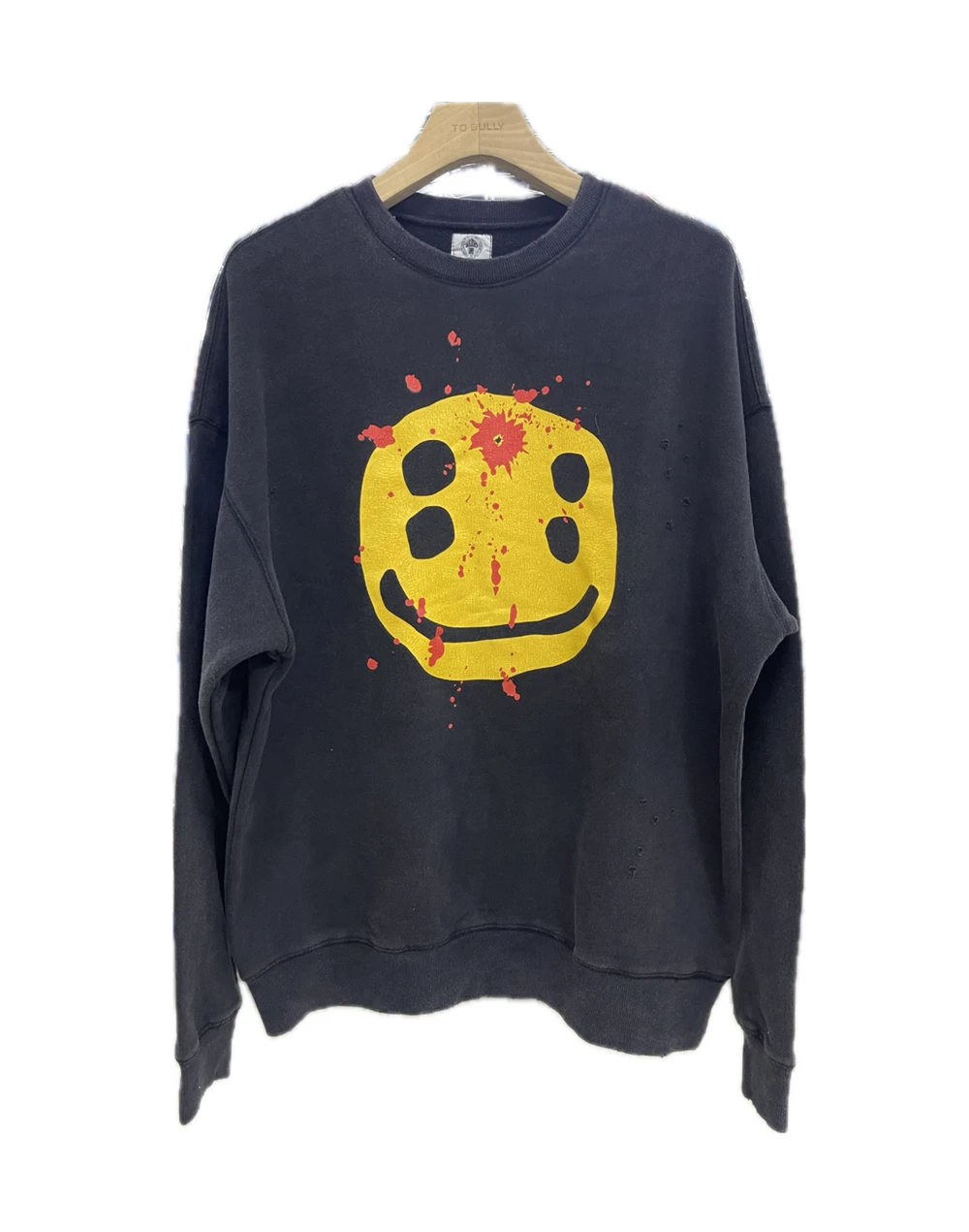 

High Quality Saint CPFM New 24SS Smiling Face Printed Washed Vintage Round Neck High Street Casual Loose Cotton Fleece Hoodie