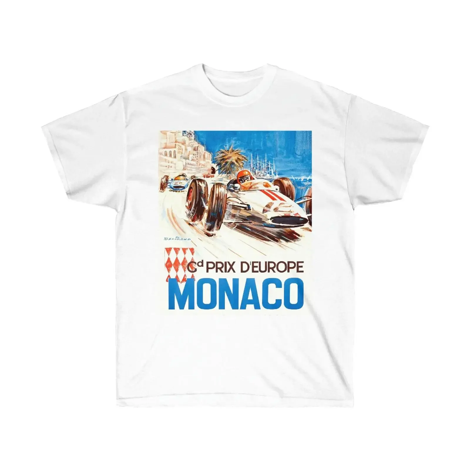 MONACO 1963 Grand Prix Vintage Poster Design Ultra Cotton T Shirt vintage Washed graphic designer clothes fashion Unisex