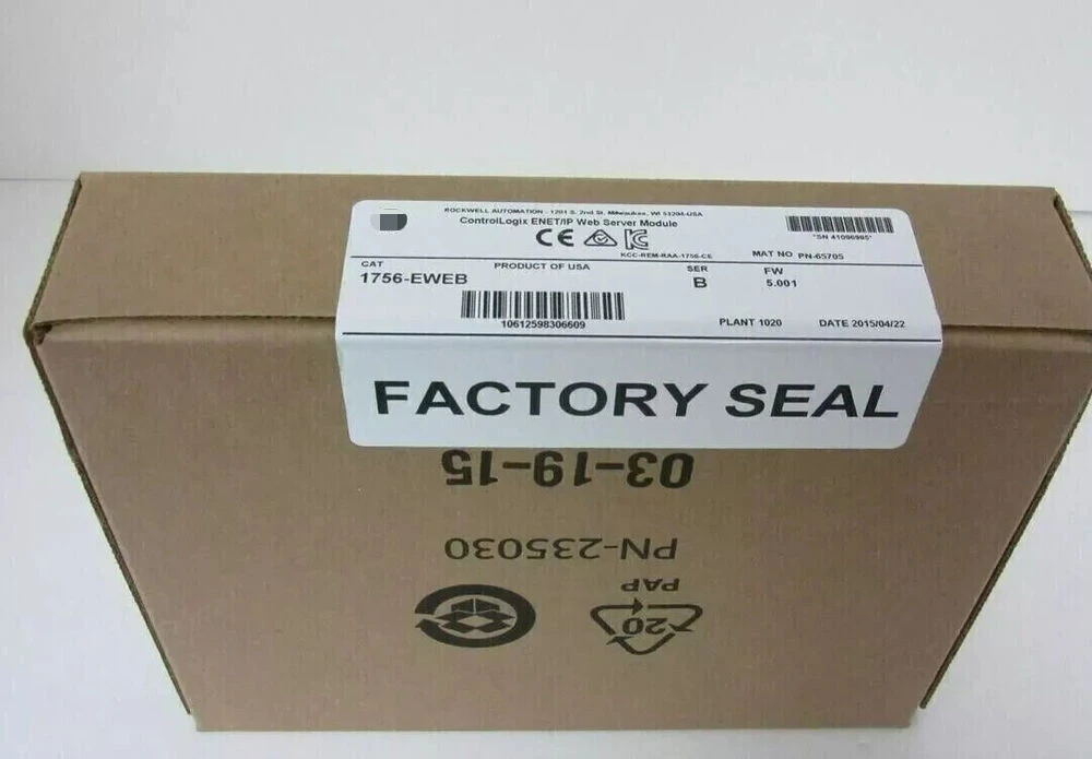 

New Factory Sealed 1756-EWEB ControlLogix ENet/IP Web Server Module 1756EWEB