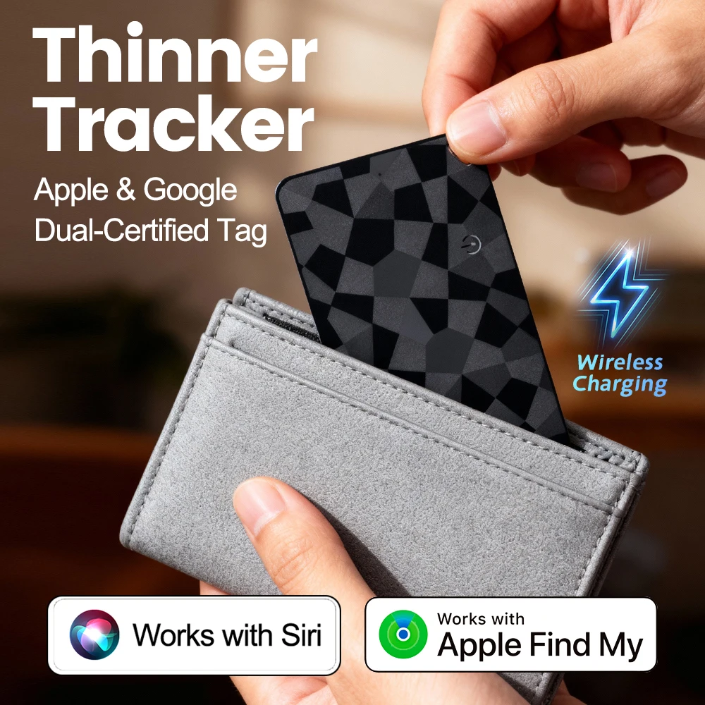 

Wallet Anti-loss Card Location Tracking GPS Smart Tag with iPhone Find My Bluetooth Device Ultra-thin Card Wireless Charge IP67