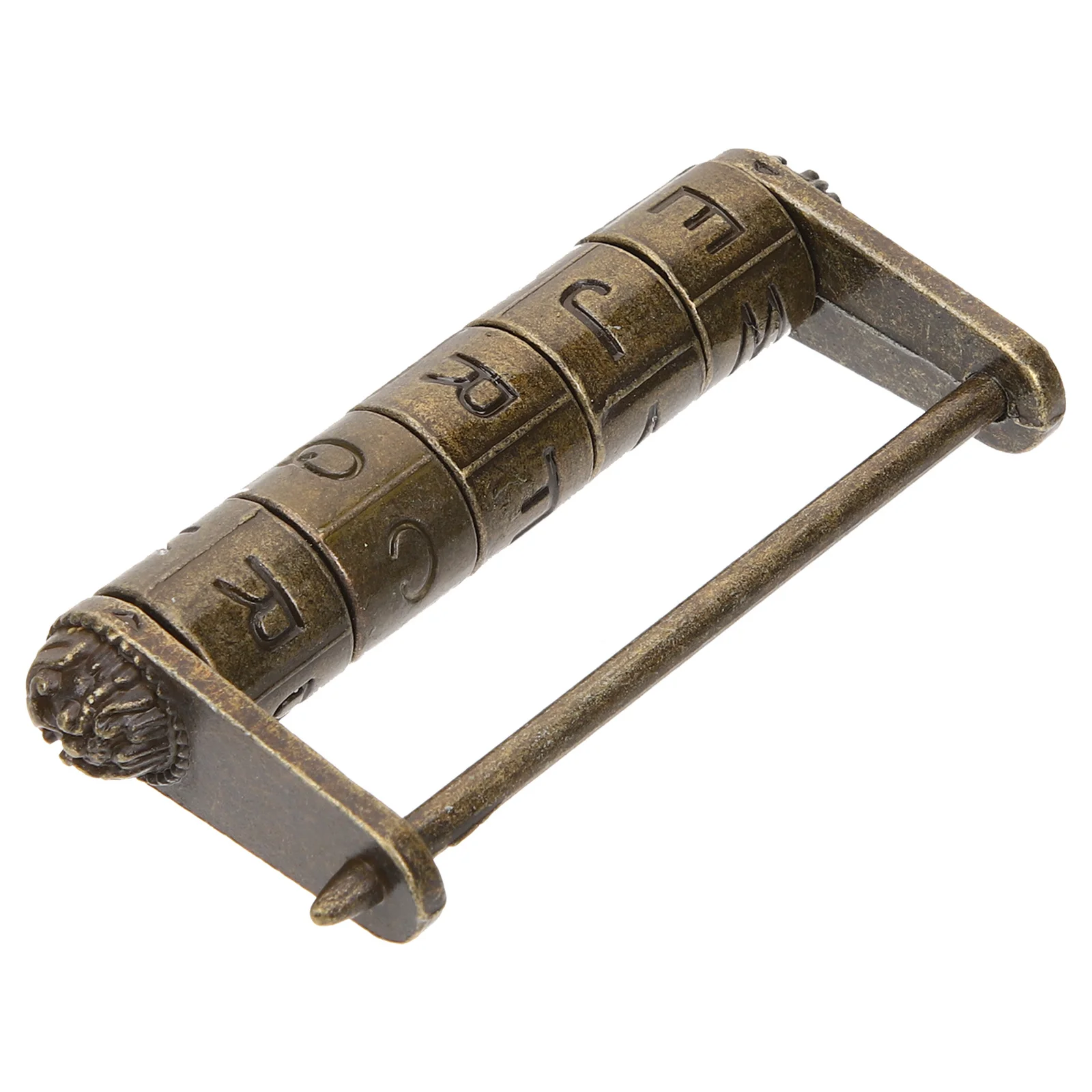 

Old Style Letter Lock Vintage Password Padlock Unique Engraved Design Lock for Decorative Box Cabinet Drawer Storage Solution