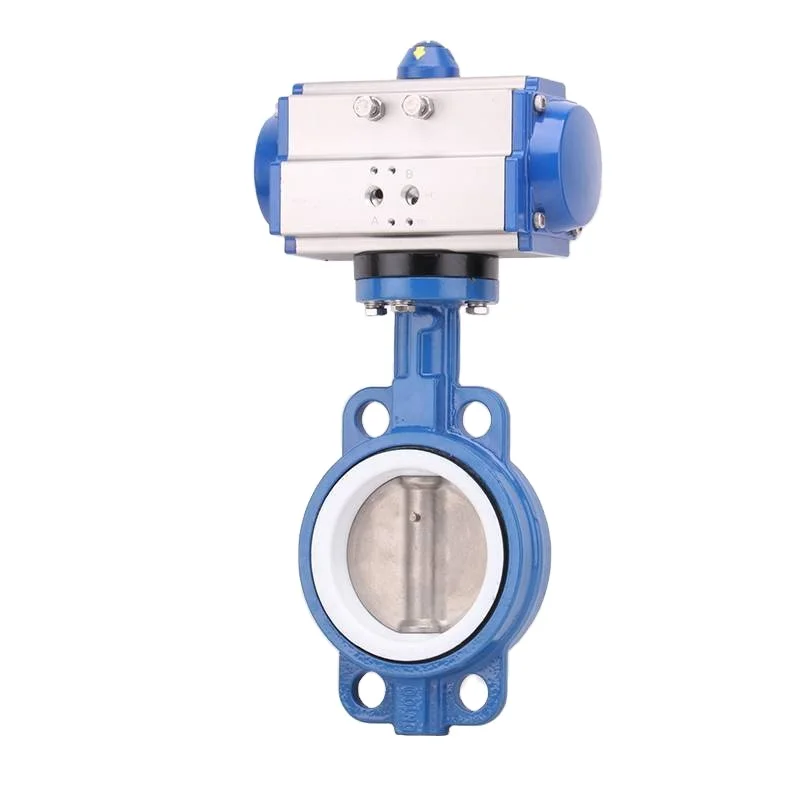 Pneumatic Butterfly Valve Series Valve Manufacturer High Performance Wafer Type Explosion-Proof Pneumatic Butterfly Valve