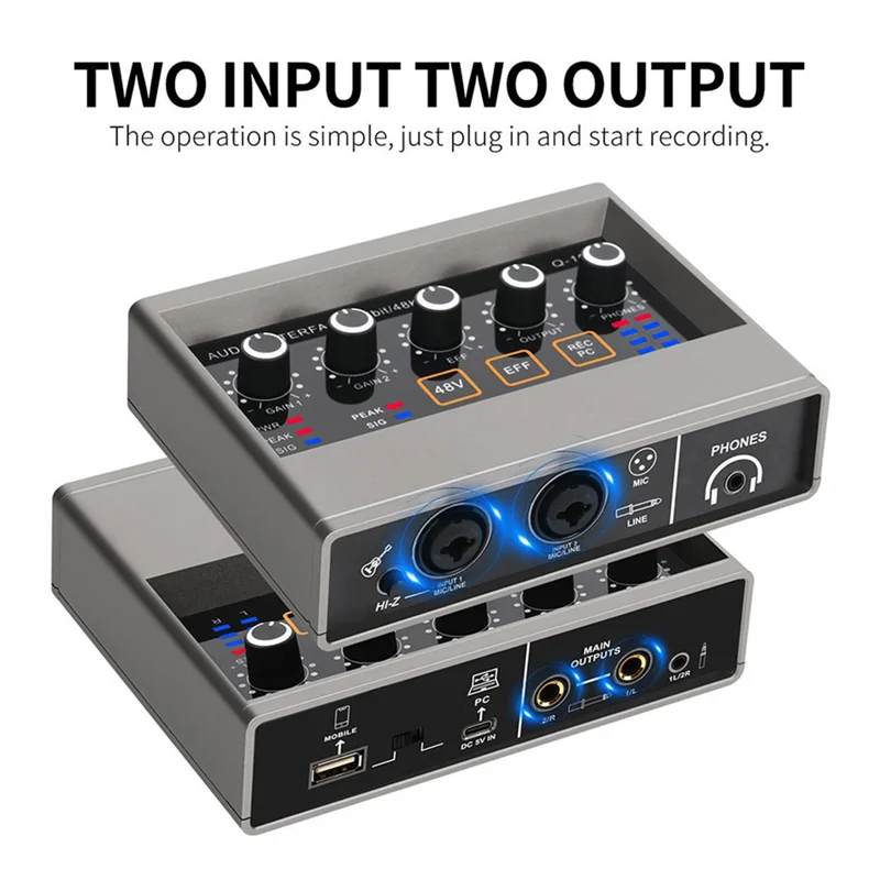 Top Deals Professional Audio Mixer USB Audio Interface Sound Card DJ Equipment Recording Studio Electric Guitar Converter