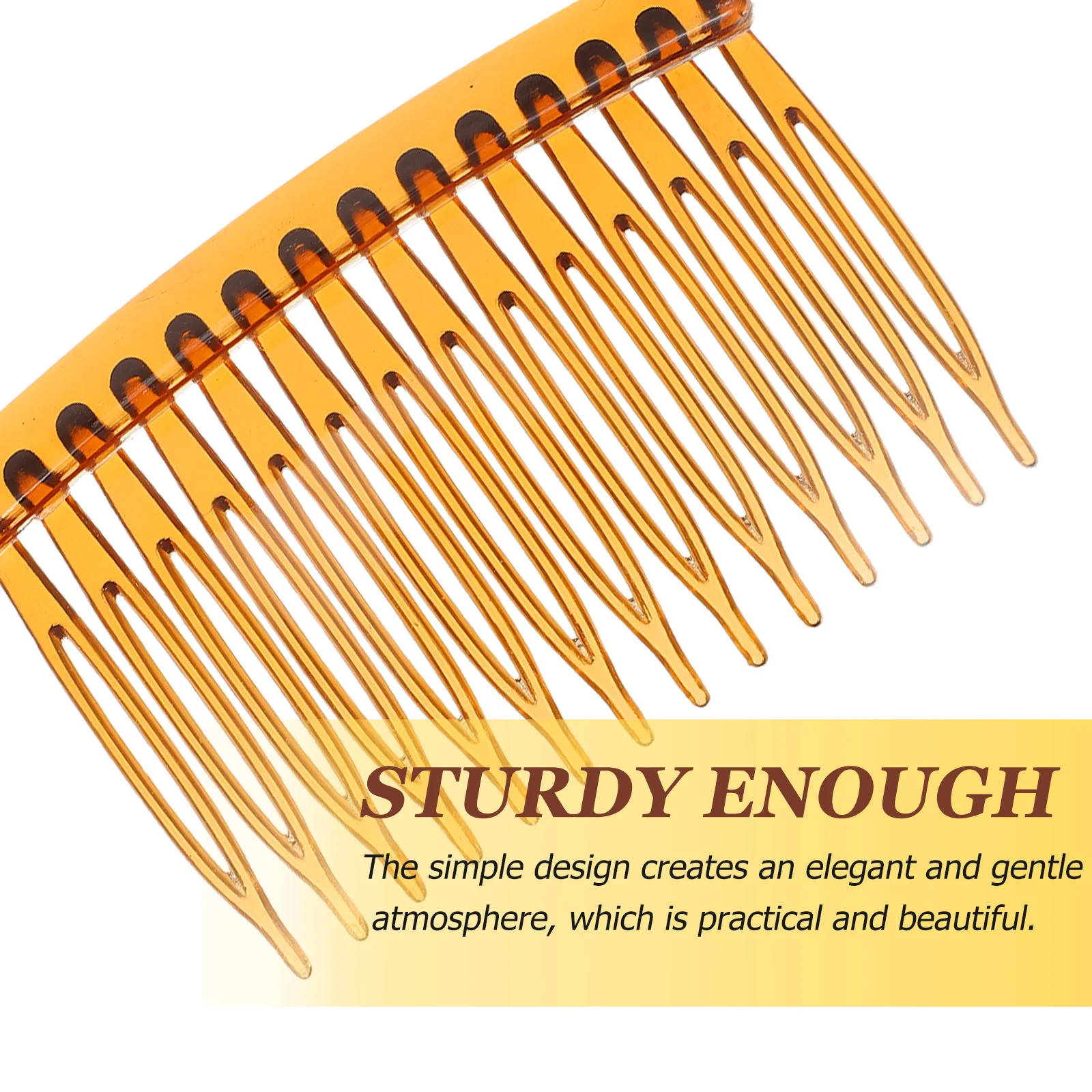 

50 Pcs Thick Wedding Hair Accessories Plastic Side Combs Simple Coffee Small Clips for Fine