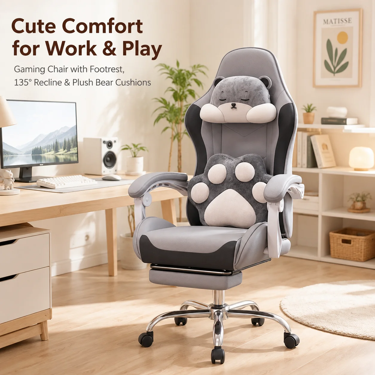 AOLIVIYA Gaming Chair Gamer Computer Chair Office Desk Chair E Sports Reclining Lifting Swivel Cafe Comfy Study Seat