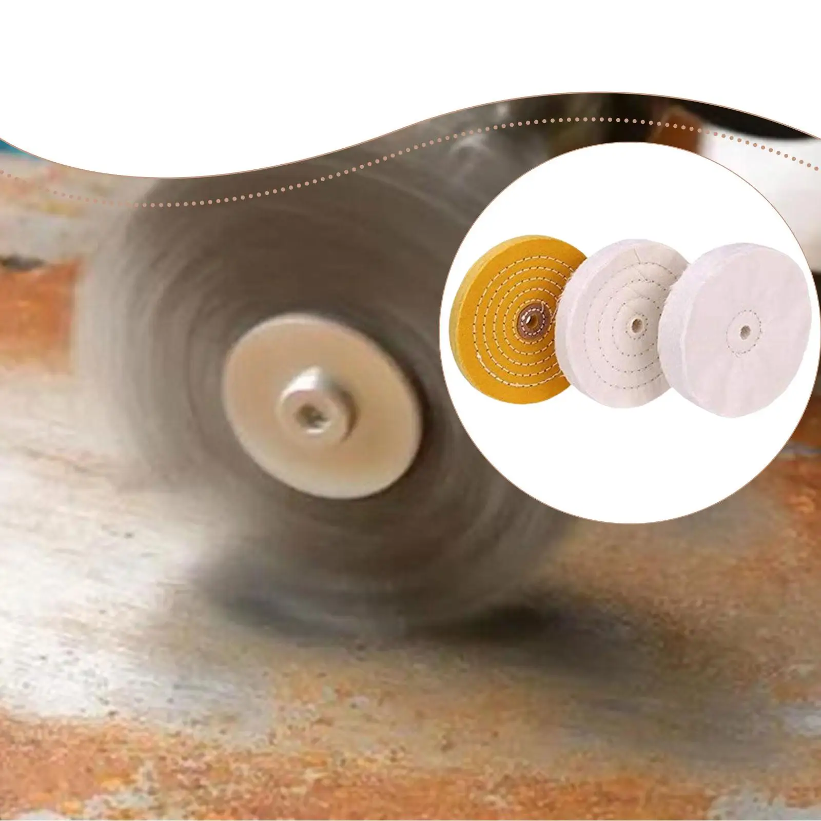 

3Pcs Buffing Polishing Wheels 30 Ply, 40 Ply, 70 Ply for Cast Iron Metal