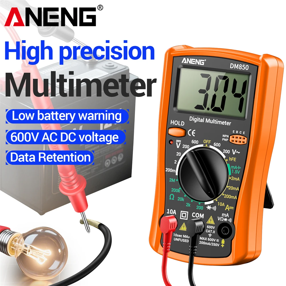 Professionelles Multimeter ANENG DM850 AC/DC-Spannungsmessgerät DC-Strom-Datenhaltefunktion Ohm Automatisches Digitales Multimeter-Testgerät