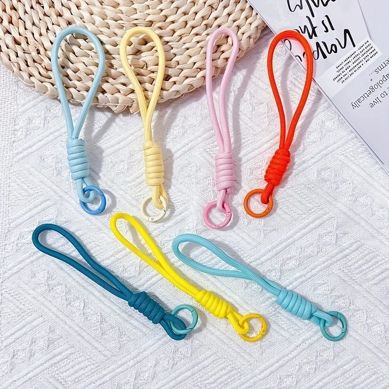 20/10 Stück handgefertigte mehrfarbige geflochtene Handy-Lanyards – langlebige gewebte Schlüsselanhänger für DIY-Handyzubehör, Handyhüllen-Dekoration – Detail 7