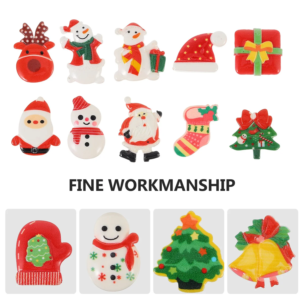 30Pcs Aksesoris Casing Ponsel Manusia Salju, Gantungan Resin 3D Natal untuk Kerajinan Perhiasan DIY, Dekorasi Jepit Rambut