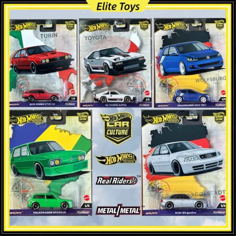Hot Wheels Premium Car Culture World Tour Toyota Audi Alfa Romeo Volkswagen 1:64 Diecast Car Model Alloy Collectible Vehicle Toy