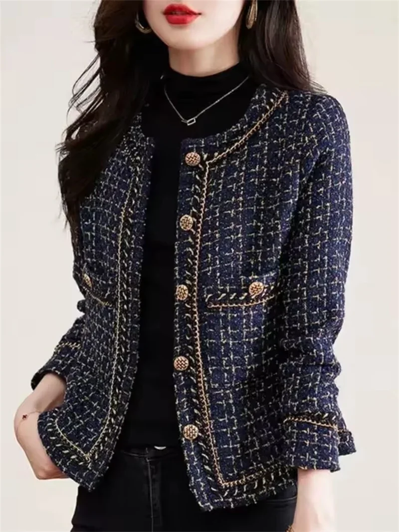 Pop Fashion Women Long Sleeved Small Fragrant Jacket 2025 Autumn Single-breasted Buttons Short Basic Coat Casual Versatile Top