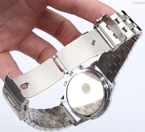 Premium Solid Stainless Steel Watch Band 18mm 20mm 22mm 24mm 26mm Double Safety Buckle Metal Watch Bracelet Strap for Omega