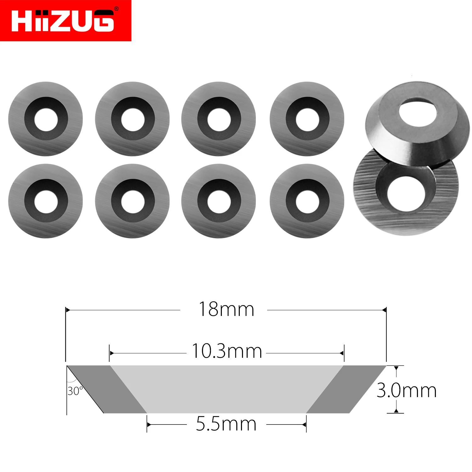 Imagem -06 - Round Carbide Inserts Cutters Wood Turning Tool Cortador para Woodtorning Lathe Ferramenta de Carpintaria 8.9 mm 12 mm 15 mm 16 mm 18 mm 10 Pcs