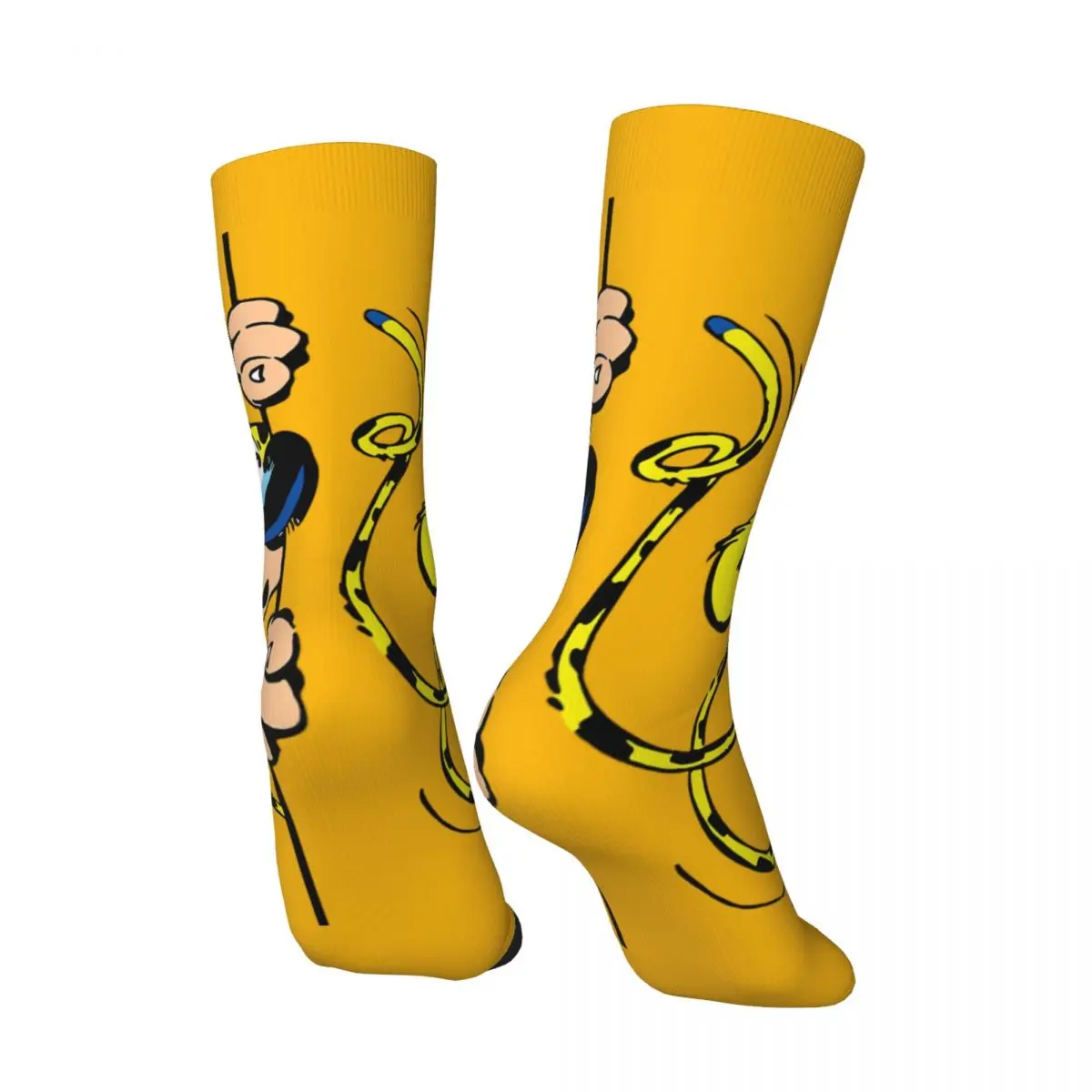 Hip Hop Retro Marsupilami Blue Wall Crazy Men's compression Socks Unisex Gaston Lagaffe Comics Harajuku Seamless Crew Sock Boys