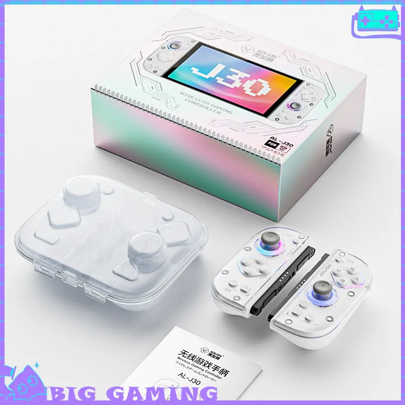 AOLION J30 分割型ゲームコントローラー Nintendo Switch 2 NS2用 メカニカルマイクロボタン RGB ワイヤレスゲームパッド プログラム可能なマクロ