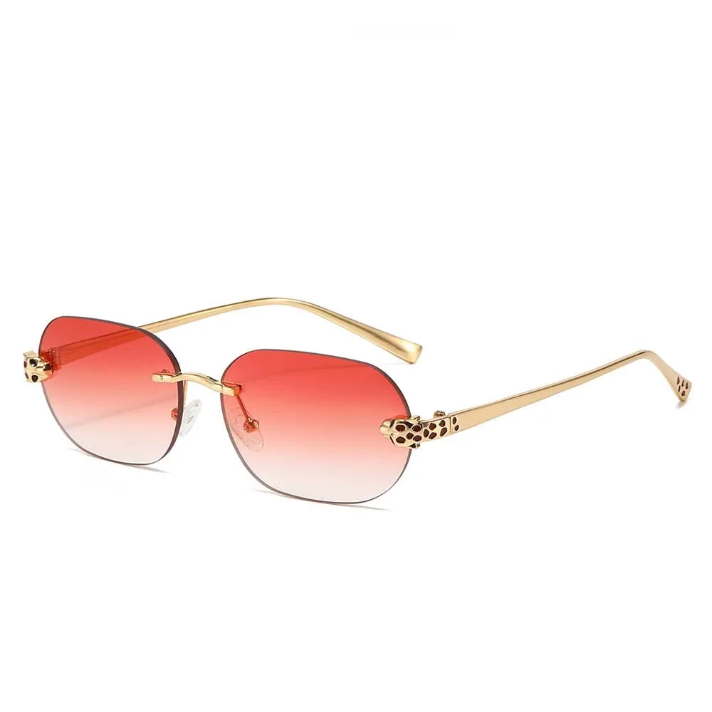 جديد خفيف الوزن بدون شفة البيضاوي Sunies زي ملحق سبيكة النساء المضادة للأشعة فوق البنفسجية نظارات PC مقاوم للماء مكافحة نظارات الضوء الأزرق الطرف