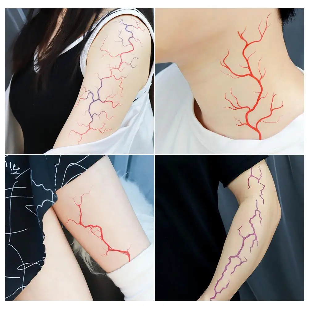 

Halloween Scar Blood Temporary Tattoos for Men Women Realistic Tattoo Stickers for Halloween Party Fake Tattoo