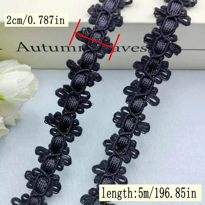 5Meters/16.4Ft Each Pack New Lace Belt Clothing Accessories DIY Curtain Lace Clothes 8-Character Three Flower Lace