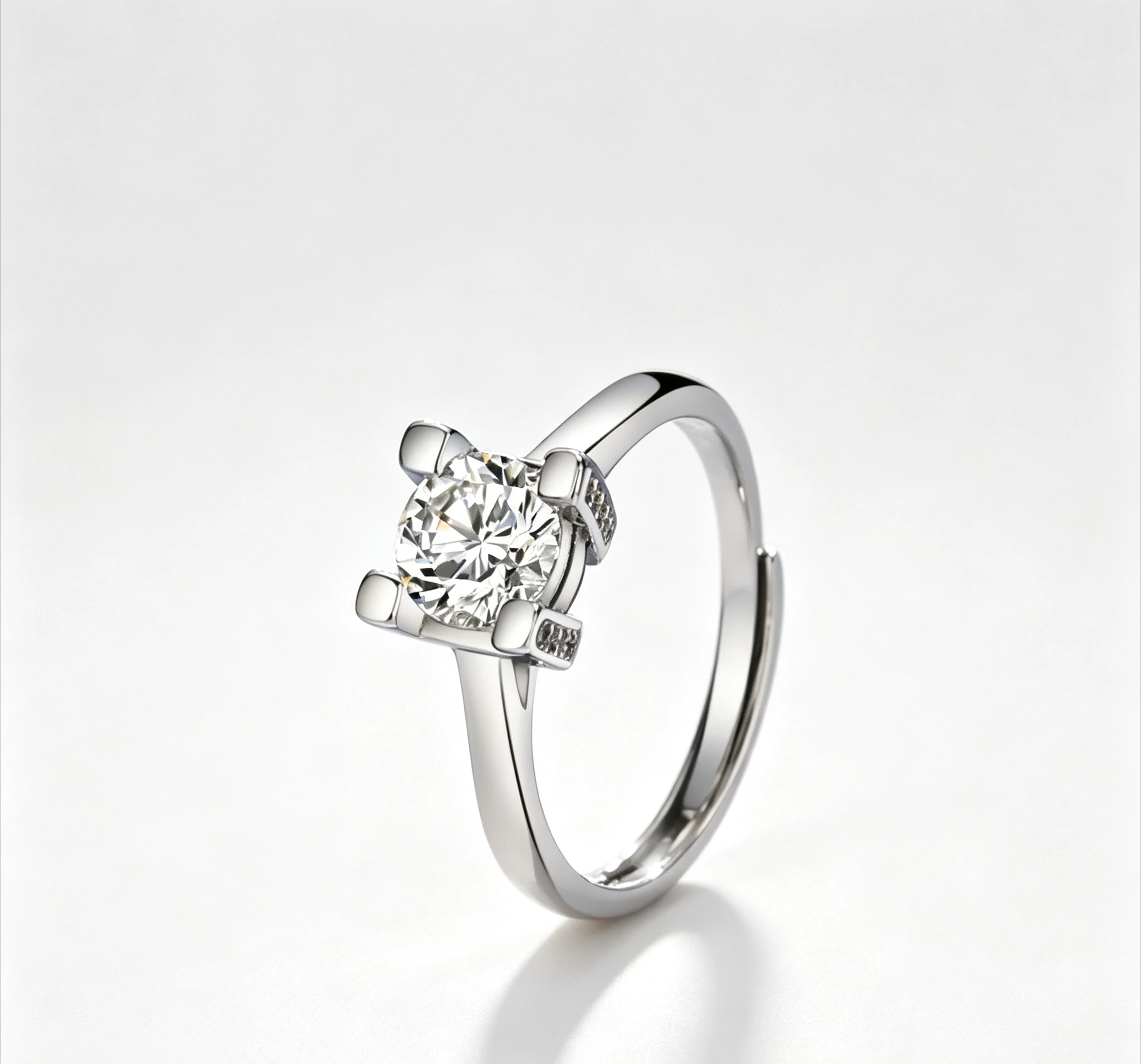 9999 gold micro-set open horn one-carat adjustable stud diamond fashion ring