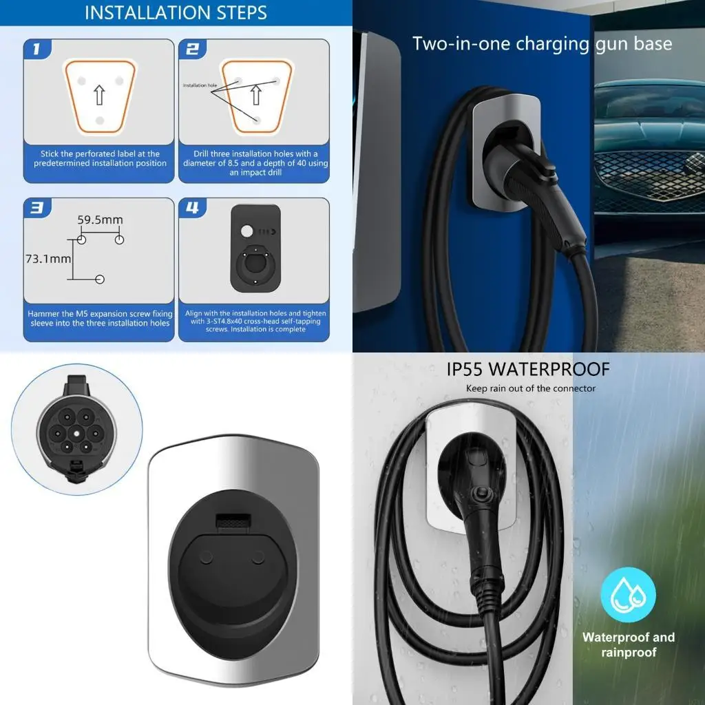 

EV Chargers Holder Organize Electric Car Chargers Cord Wall Mounted Stand Bracket D7YA