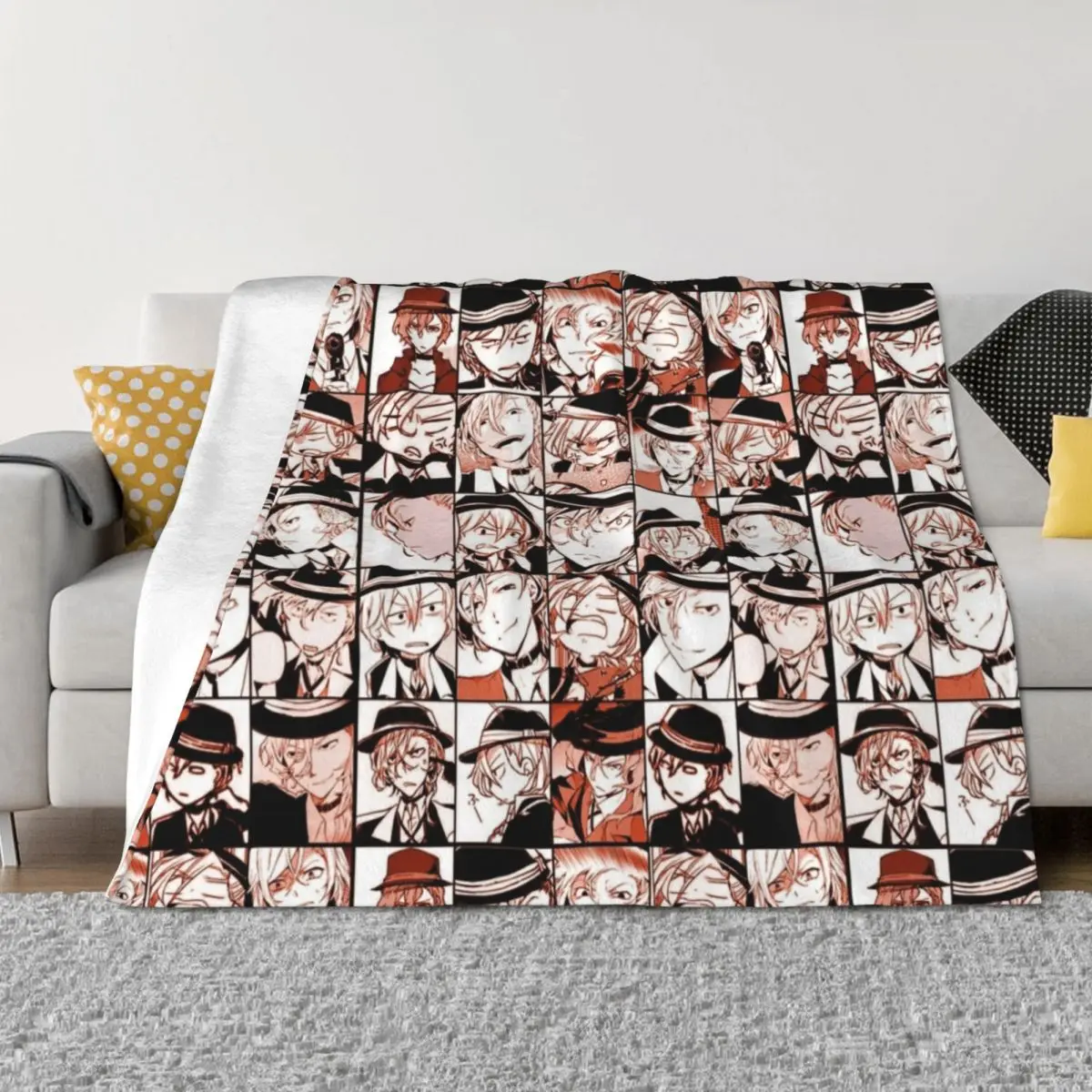 

chuuya collage- manga color version Throw Blanket anime Soft Big Large Cute Blankets