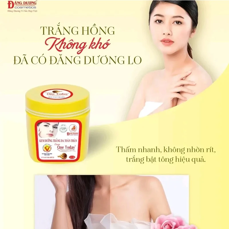 One Today Snail Cream Body Whitening Botol 80g Menghilangkan Noda Kulit Bintik-bintik, Mengencangkan Kulit Putih Cerah