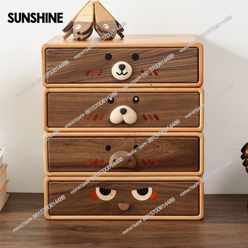 

Walnut Wood Storage Box Cute Small Storage Drawer Living Room Desktop Decoration Organize Bins Simple Home Organize Accessories