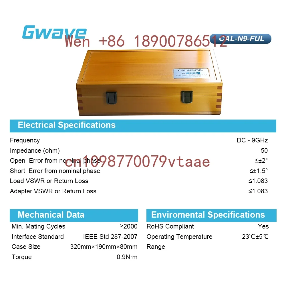 Gwave High Frequency N Female&Male Open Short Load Adapter 50 Ohm Brass/Stainless Steel Calibration Kit DC 9 GHz RF RoHS