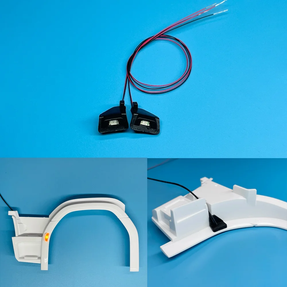 

1 Pair LED Wing Eyebrow Turn Signal Side Lights for 1/14 Tamiya RC Dump Truck SCANIA 770S 56371 56368 56373 Toys Car Parts