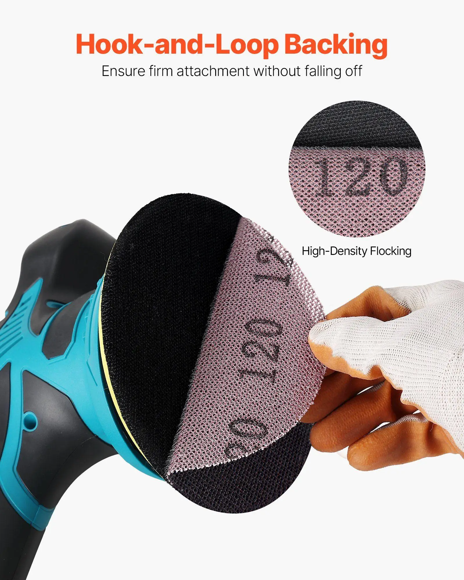 5 بوصة 50 قطعة أقراص كاشطة شبكية من السيراميك نطاق حصى 80 إلى 320 خطاف وحلقة أداء سريع التركيب مضاد للانسداد