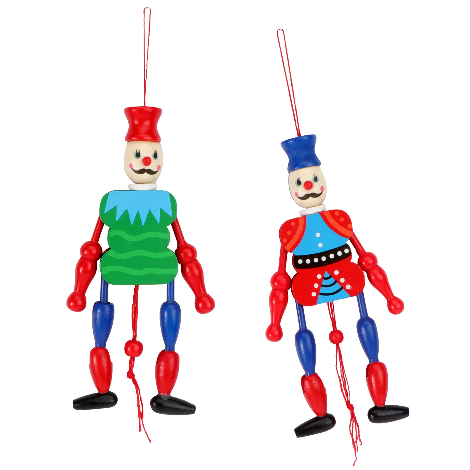 2 Stuks Koning Marionet Houten Marionet Versiering Handgemaakte Figuur Standbeeld Natuurlijk Materiaal Eco Vriendelijke Verf voor Vakantie Home Decor