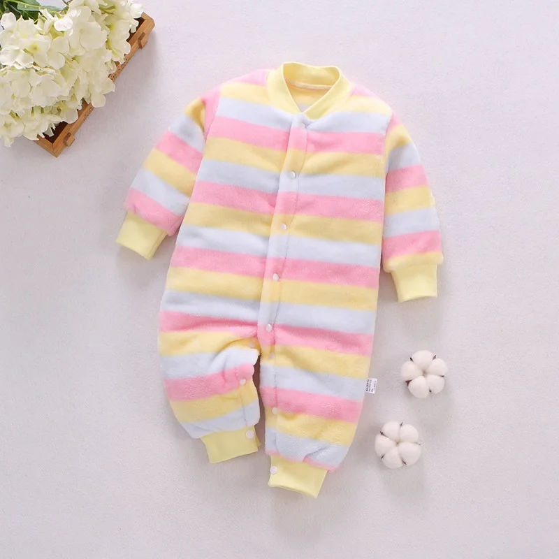 Infant Onesie Pajamas Thickened Ha Yi Dress For Spring/autumn/winter Unisex 0-2 Year Old Baby Crawling Suit Clothes