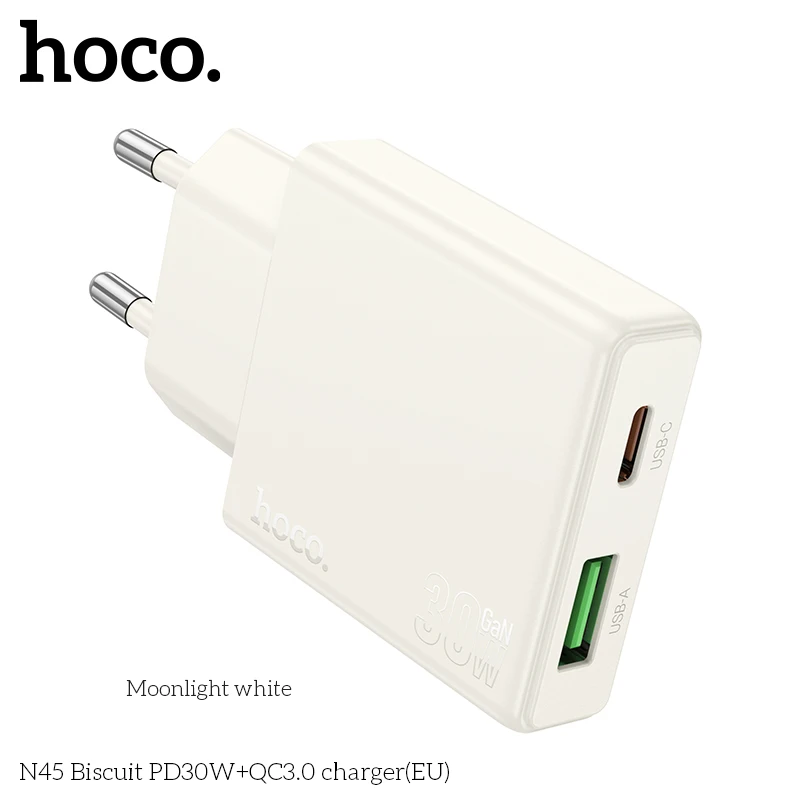 HOCO N45 30W USB A Type C Charger Quick Charge USB Fast Wall Charger For iPhone 14 Xiaomi Samsung Huawei Type C PD Phone Adapter