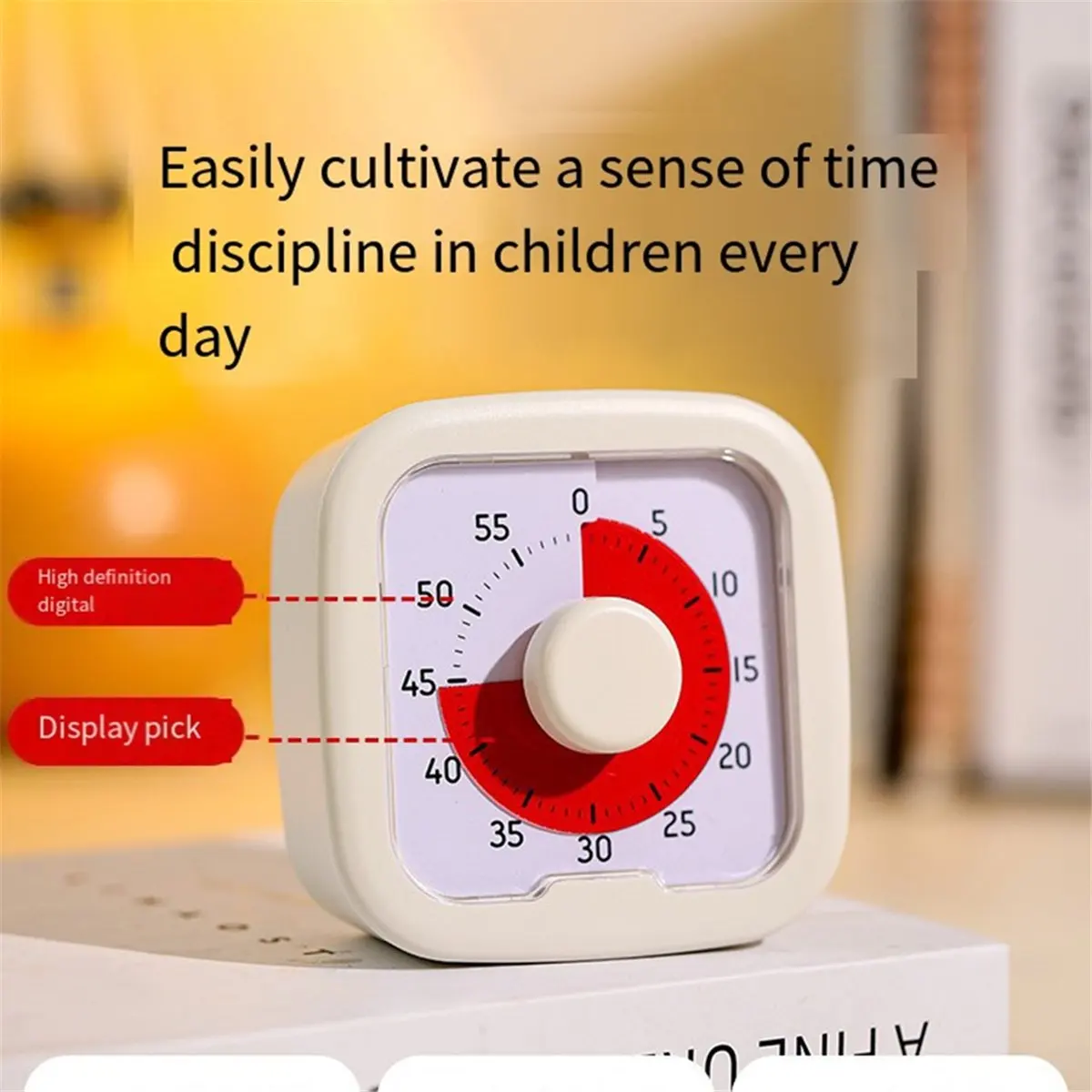 Silent Visual Timer 60-Minute Stopwatch Alarm Clock Countdown Timer With Stand Visualization Kitchen Cooking Timer
