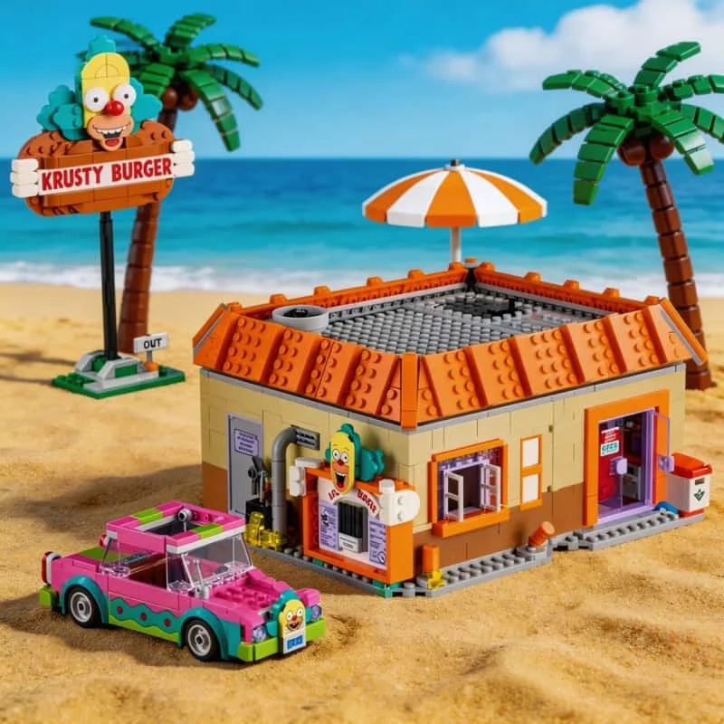 

Набор строительных блоков MOC City Krusty Burger, 1635 деталей, для мужчин и женщин, рождественский подарочный набор, 2026 год