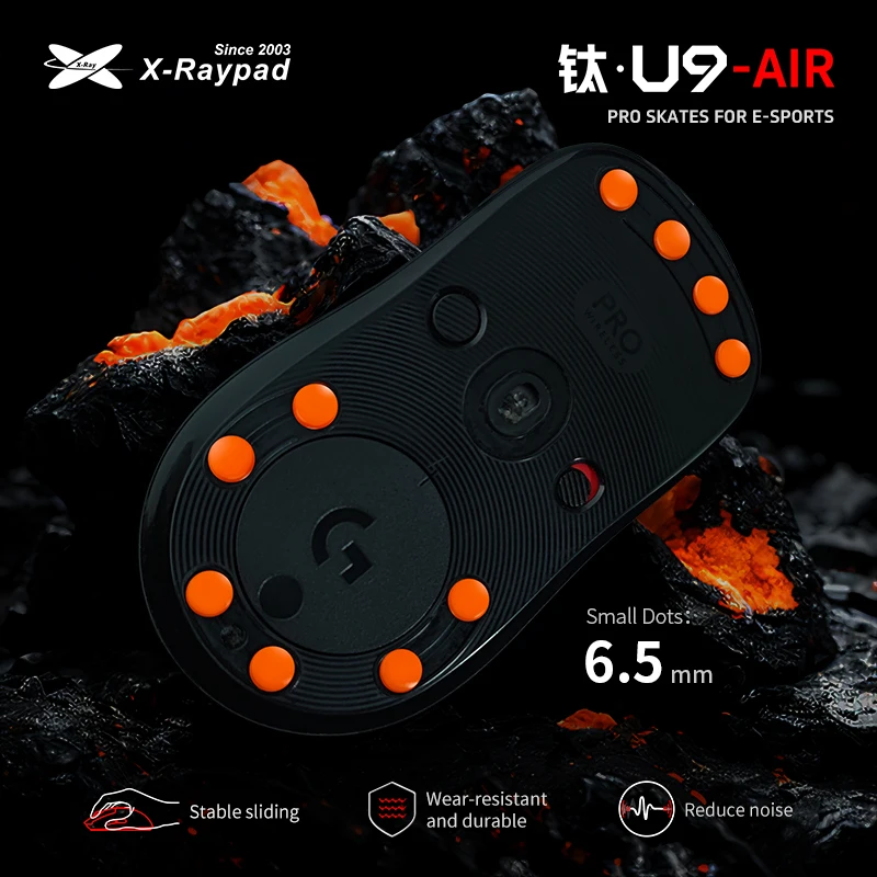 Wytrzymałe ślizgacze do myszy X-Raypad Titanium U9 Universal Dot — Trwałe. Cichy. Sterowanie dla premiumowych gier — zdjęcie produktu 2