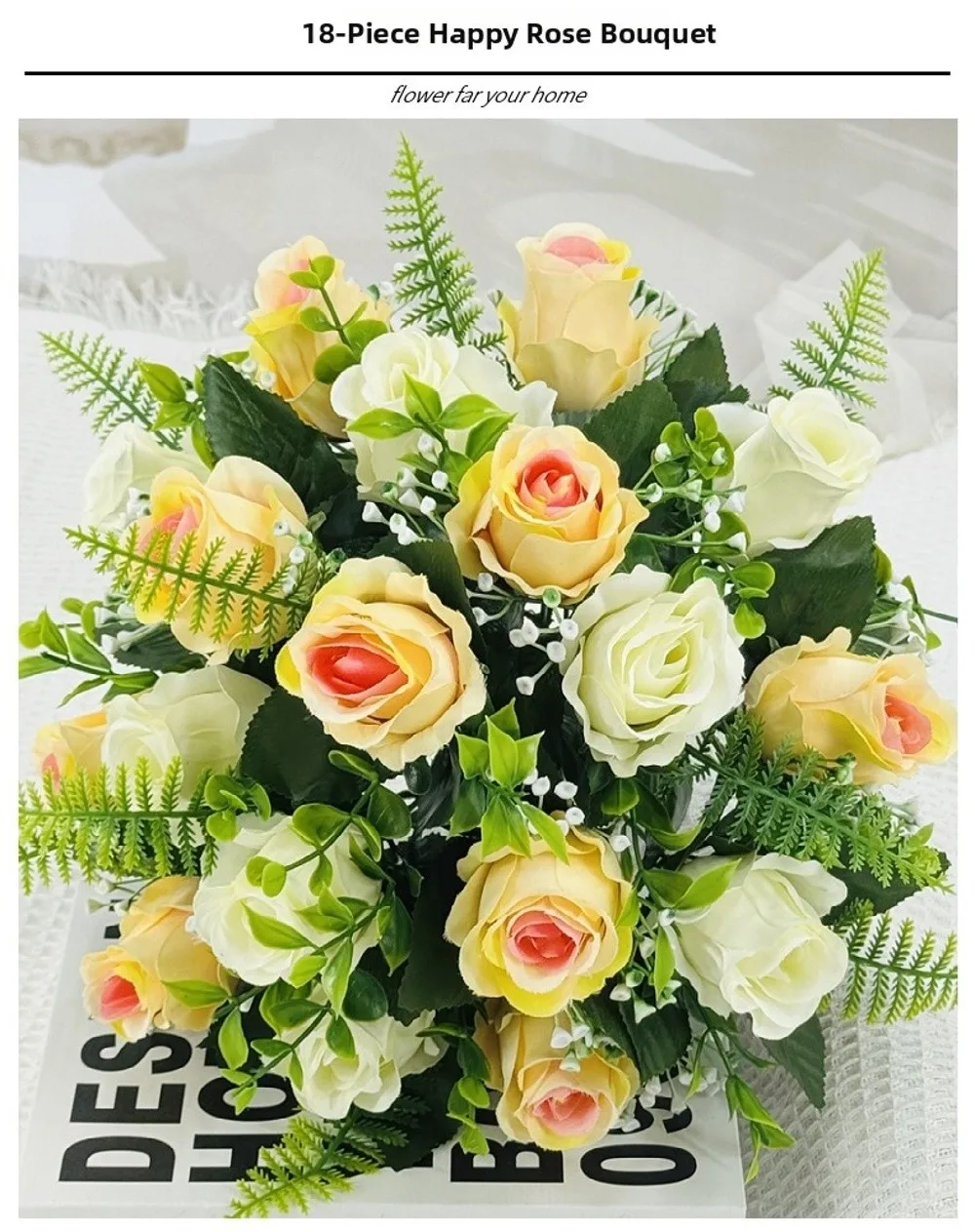 18 Köpfe Echte Glückliche Blumen in 8 Farben, Mini-Valentinstag-Blumen für Fotografie, Geschenk, Kristallgras-Bouquet – Detail 7