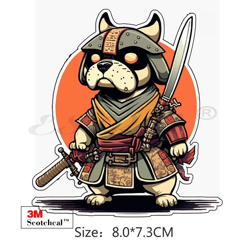 Armour Samurai Dog Car Stickers Laptop Decals Vinyl Pegatinas Waterproof 3M Matt for Helmet Pitcher Luaggage Wall Fridge Home