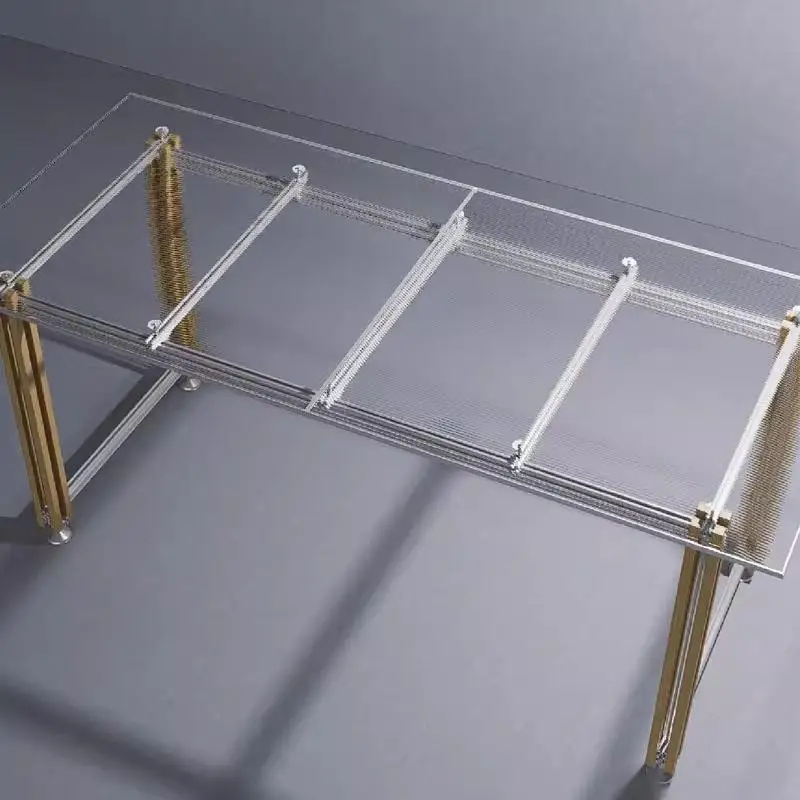 

Aluminum frame transparent tempered glass strip table home study desk
