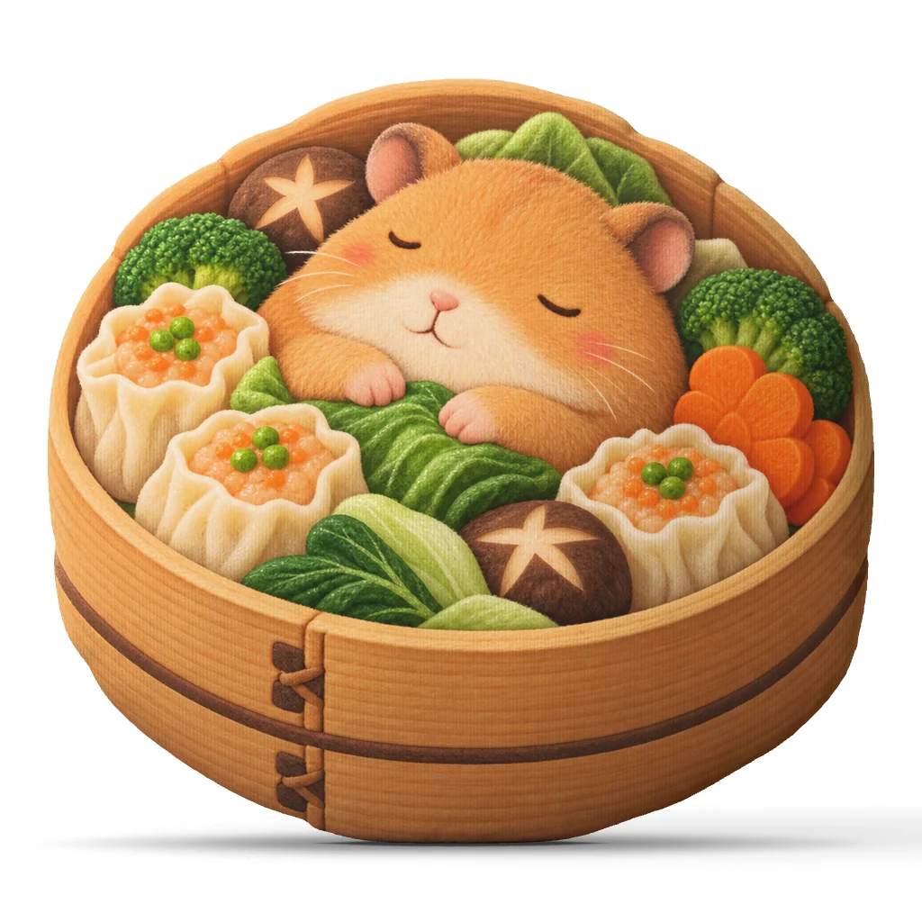 Cute Hamster Dim Sum Shaped Pillow Stuffed Cushion Bamboo Steamer Throw Pillow Asian Food Lovers Sofa Home Decor Gift Idea