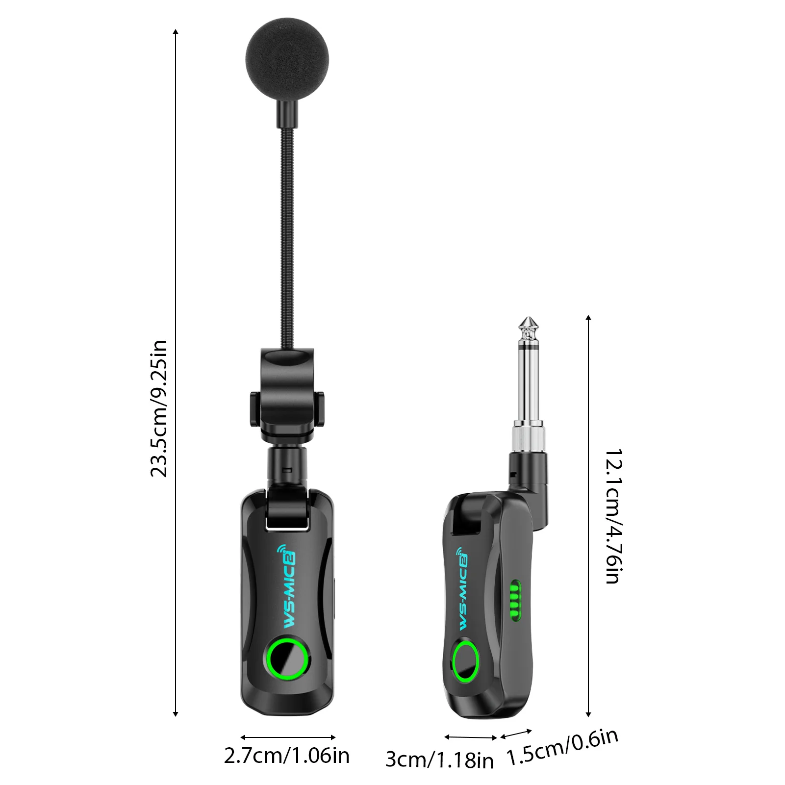 2.4G Wireless Musical Instrument Microphone Sax Mic Auto Pairing Low Latency 360 Degree Adjustable Clip for Sax Flute Clarinet view 6