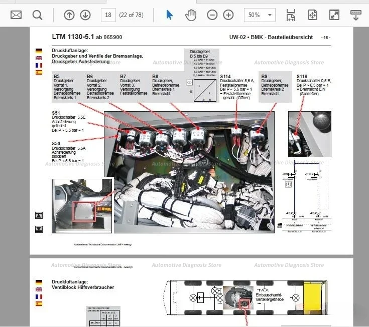 متجر Liebherr Crane اليدوي والأسلاك Digram وتعليمات التشغيل