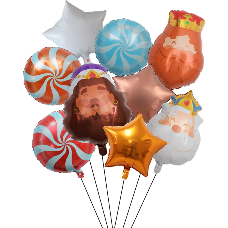 9pcs Cartoon King Heard Balloons King Candy Foil Ball For Kids Happy Birthday Party Christmas Baby Shower Decor Kids Toys Globos