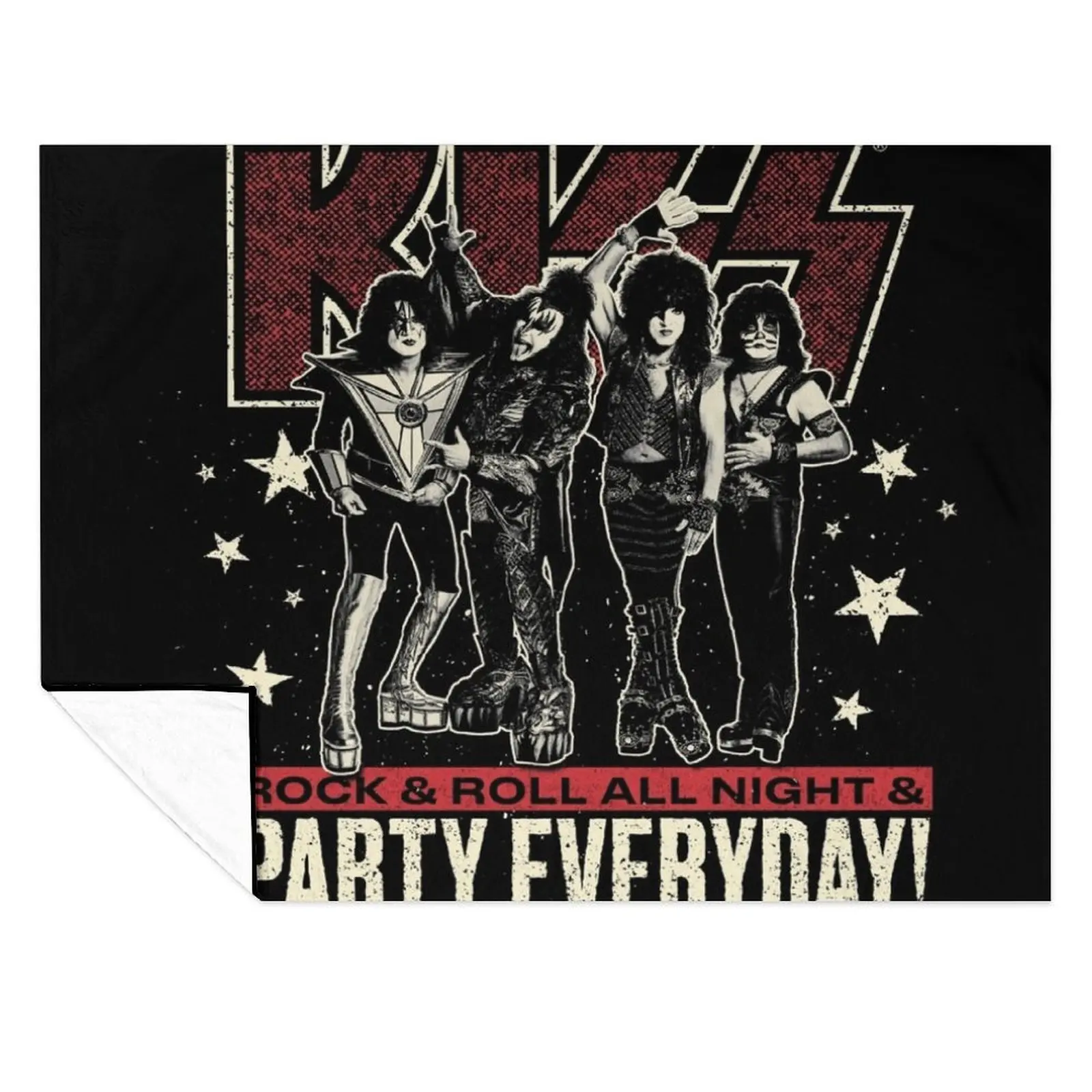 

KISS - ROCK AND ROLL ALL NIGHT & PARTY EVERYDAY ! Throw Blanket Summer Blankets For Sofas Moving Blankets