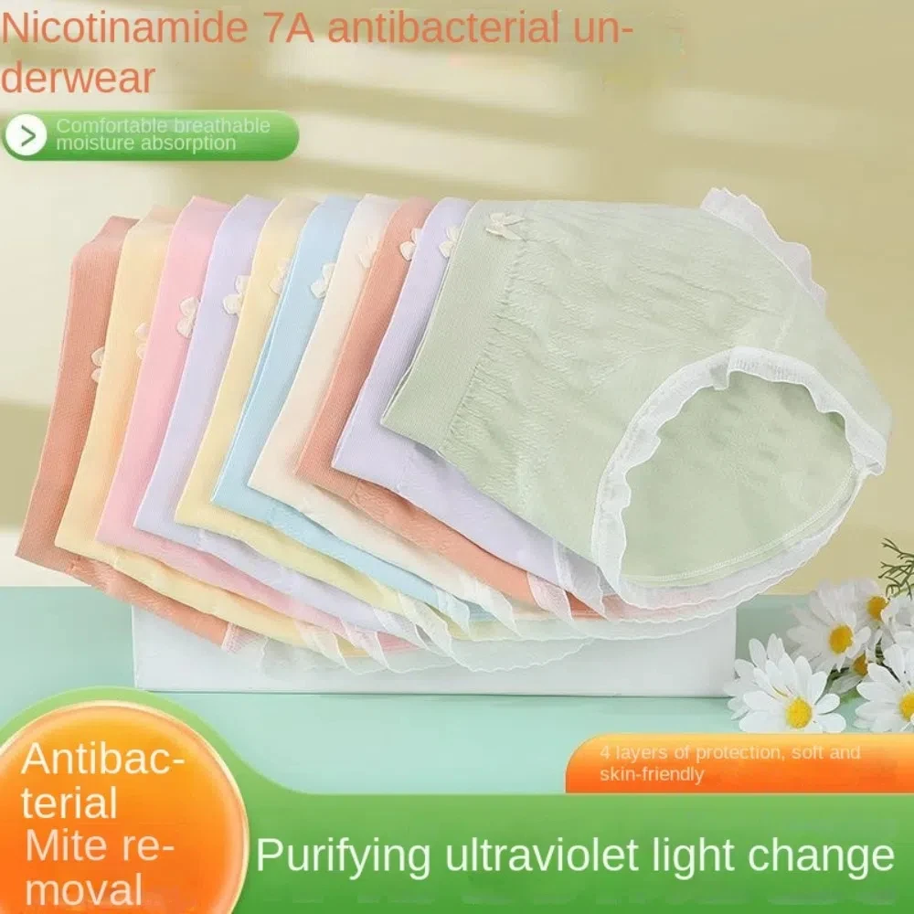 

8 шт., комплект женских трусиков с низкой талией, женское нижнее белье, трусы с оборками разных цветов, эластичное нижнее белье, трусы с бантом, женские трусы