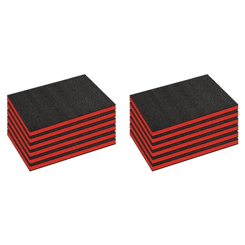 B14C 12 Pack Tool Box Foam Inserts For Cases,18 X 12 X1.5 Inch Tool Box Liner Foams Sheets Polyethylene,Toolbox Organizer