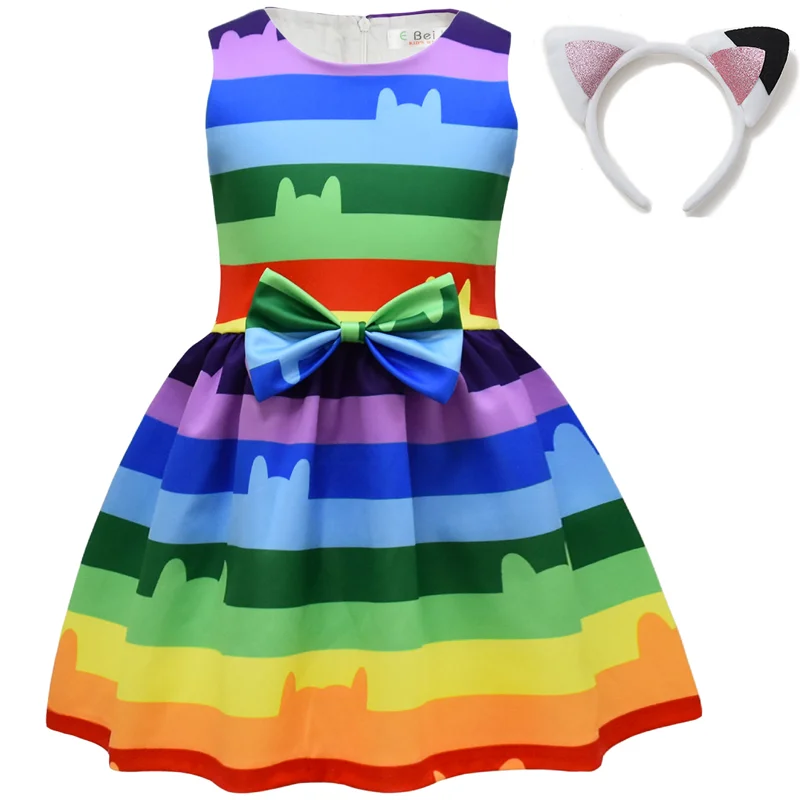 

Kids Gabby Costume Dollhouse Clothing Cartoon Animals Print Cat Dress For Girls Carnival Halloween Outfits Birthday Gifts