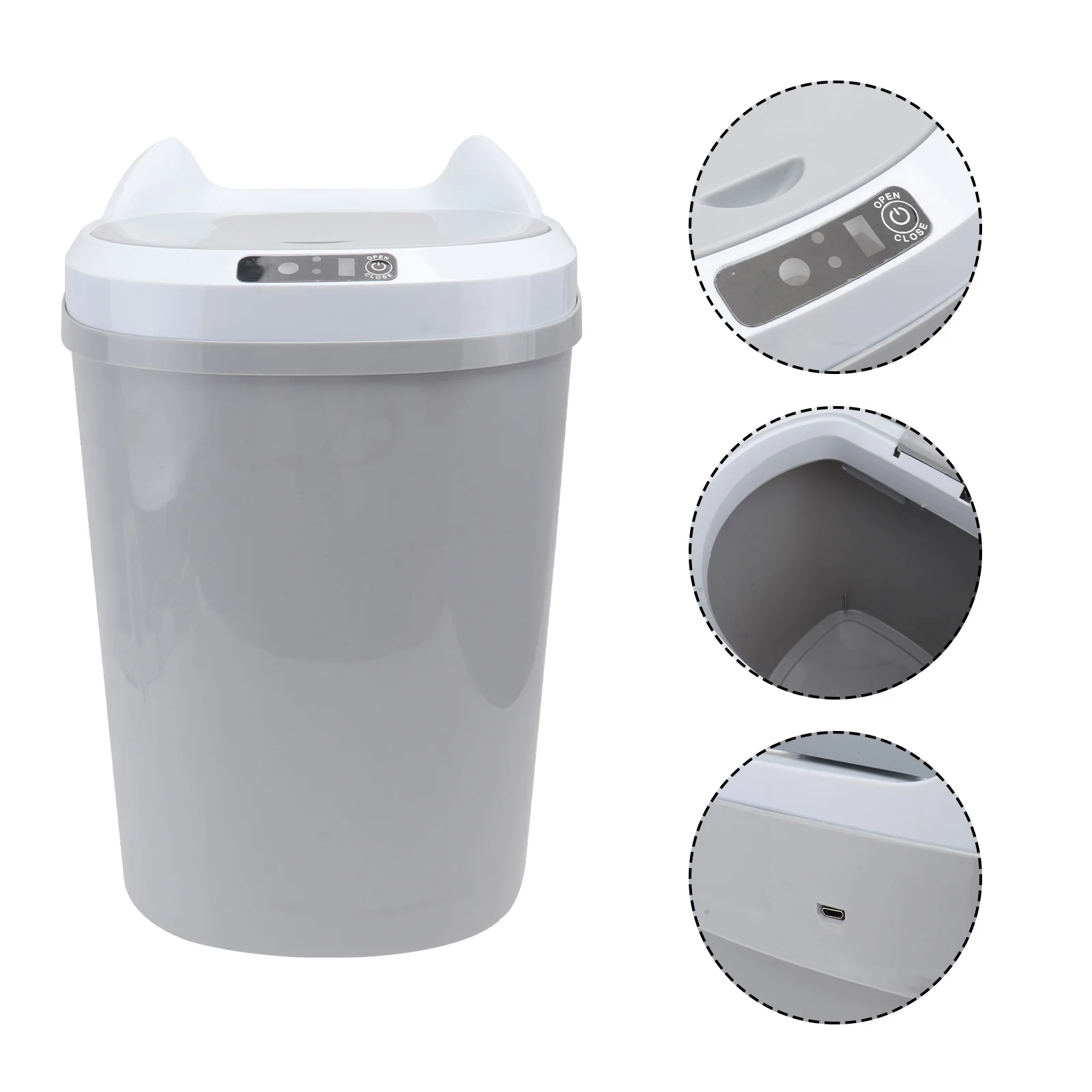 

Electric Garbage Can Induction Trash with Lid Inductive Home Waste Container Rechargeable Smart