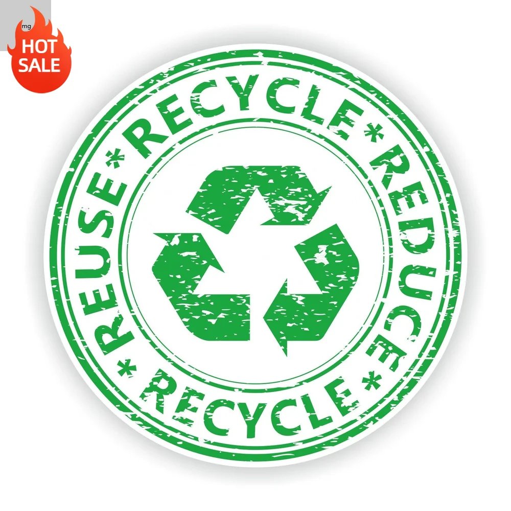 Recycle Stamp Symbol Warning Vinyl Sticker Self Adhesive Decal For Car Window And Door Decorative Design