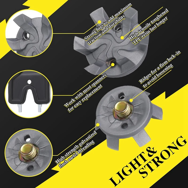 

Набор шипов для гольфа: 30 шт. сменных шипов для кроссовок для гольфа, ключ для шипов, металлический винт с резьбой 6 мм, инструмент для шипов для гольфа